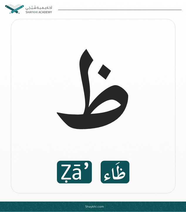 17- Arabic Alphabet Letters - Ẓā’